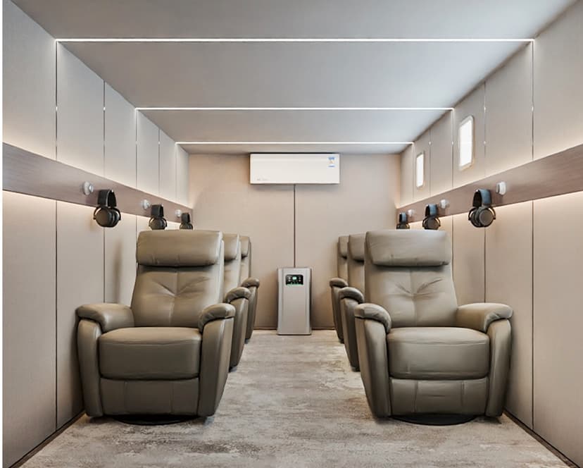 Interior view of 6-person HBOT chamber